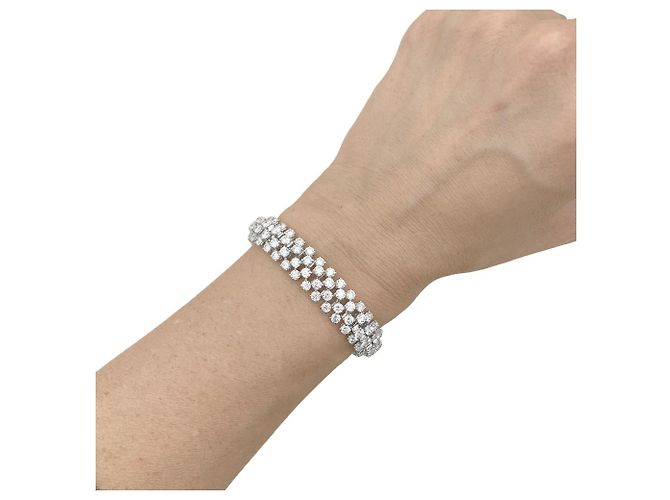 Bracciale Boucheron, "Angélique" rivière di diamanti, oro bianco. - vista 6