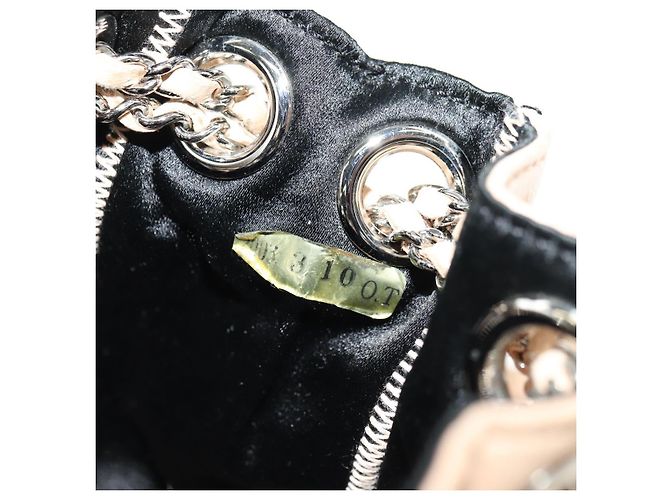 Borsa a mano CHANEL Chain Purse in pelle di agnello beige argento CC Auth bs35366V - vista 11