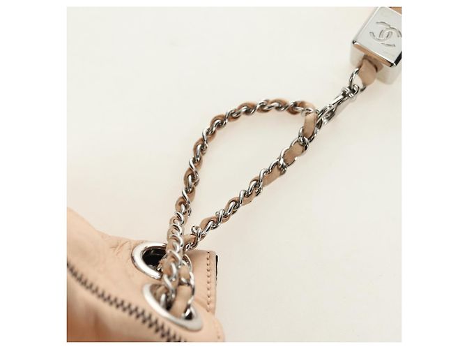 Borsa a mano CHANEL Chain Purse in pelle di agnello beige argento CC Auth bs35366V - vista 14