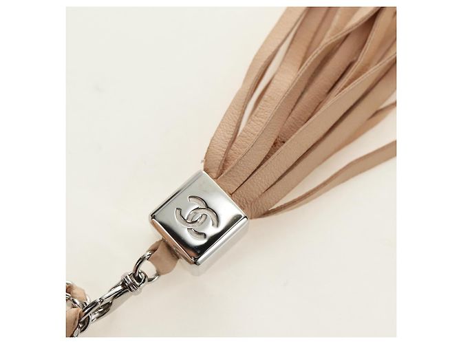 Borsa a mano CHANEL Chain Purse in pelle di agnello beige argento CC Auth bs35366V - vista 15