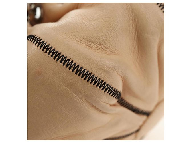 Borsa a mano CHANEL Chain Purse in pelle di agnello beige argento CC Auth bs35366V - vista 17