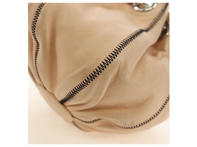 Borsa a mano CHANEL Chain Purse in pelle di agnello beige argento CC Auth bs35366V - vista 18