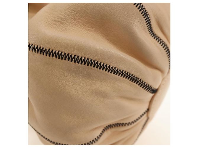 Borsa a mano CHANEL Chain Purse in pelle di agnello beige argento CC Auth bs35366V - vista 19