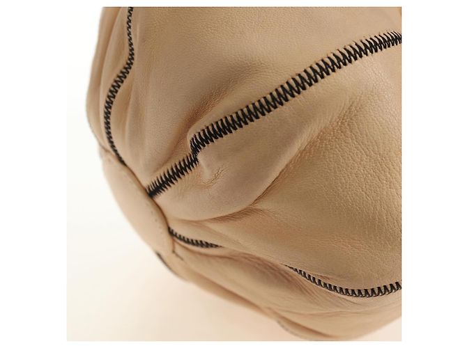 Borsa a mano CHANEL Chain Purse in pelle di agnello beige argento CC Auth bs35366V - vista 20
