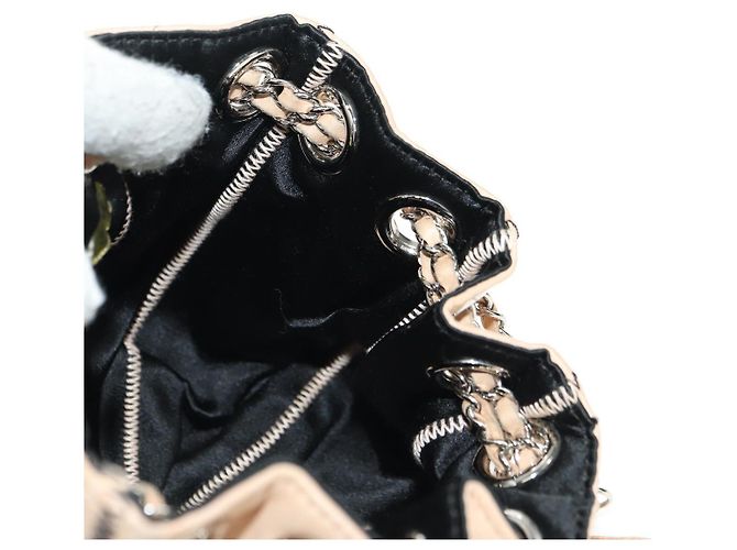 Borsa a mano CHANEL Chain Purse in pelle di agnello beige argento CC Auth bs35366V - vista 21