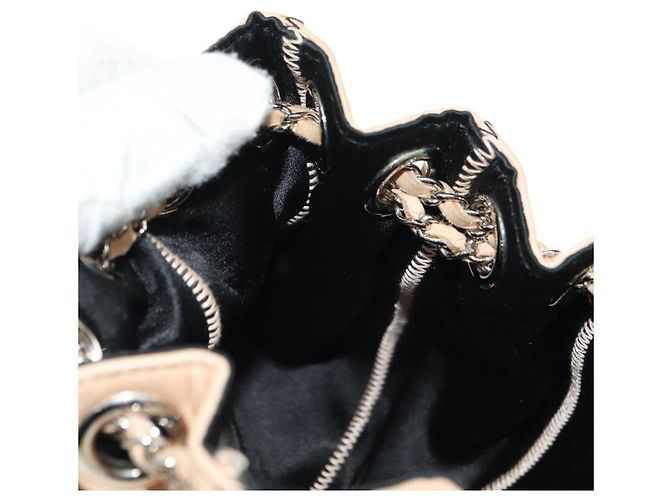 Borsa a mano CHANEL Chain Purse in pelle di agnello beige argento CC Auth bs35366V - vista 22