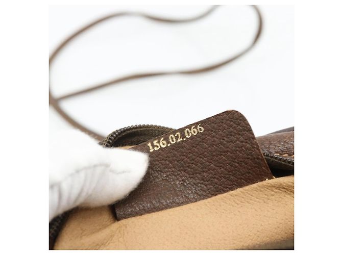 Borsa GUCCI GG Supreme Web Sherry Line in PVC Beige Oro 156 02 066 Auth 182402 D'oro - vista 12
