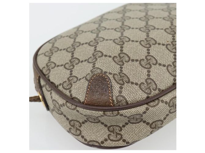 Borsa GUCCI GG Supreme Web Sherry Line in PVC Beige Oro 156 02 066 Auth 182402 D'oro - vista 16