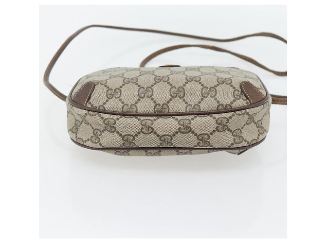 Borsa GUCCI GG Supreme Web Sherry Line in PVC Beige Oro 156 02 066 Auth 182402 D'oro - vista 5