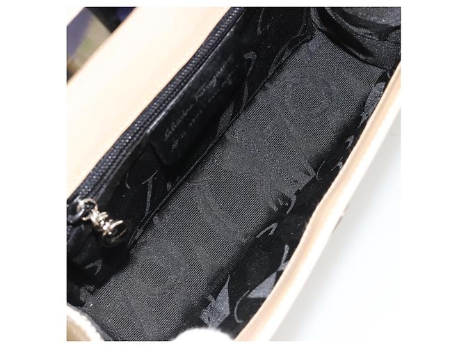 Borsa a tracolla Salvatore Ferragamo in pelle argento e beige Auth ka4481 - vista 11