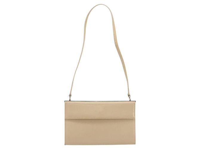 Borsa a tracolla Salvatore Ferragamo in pelle argento e beige Auth ka4481 - vista 13