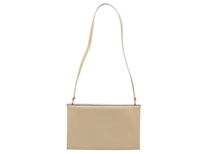 Borsa a tracolla Salvatore Ferragamo in pelle argento e beige Auth ka4481 - vista 2