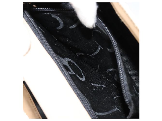 Borsa a tracolla Salvatore Ferragamo in pelle argento e beige Auth ka4481 - vista 21