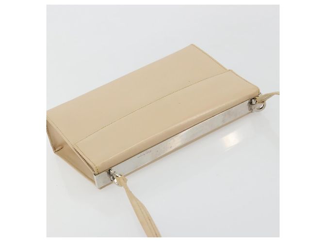 Borsa a tracolla Salvatore Ferragamo in pelle argento e beige Auth ka4481 - vista 6