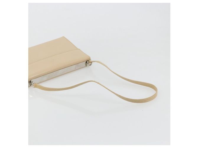 Borsa a tracolla Salvatore Ferragamo in pelle argento e beige Auth ka4481 - vista 7