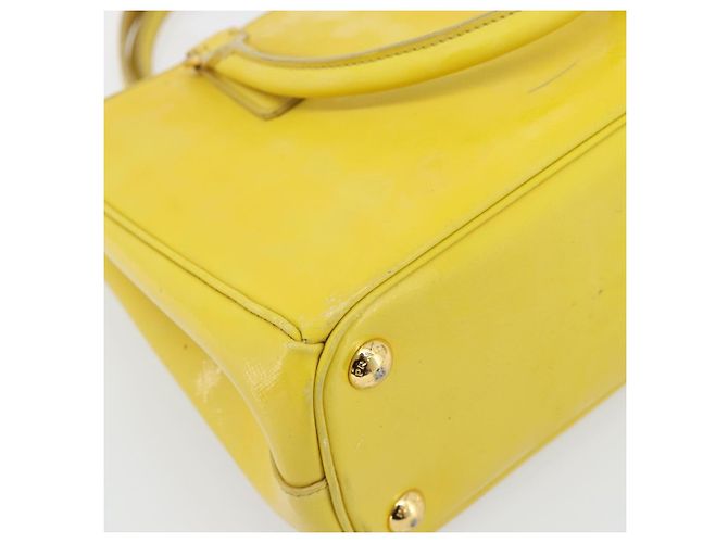 Borsa PRADA Galleria in pelle vernice 2way Yellow Gold Auth 181712 D'oro Giallo - vista 18