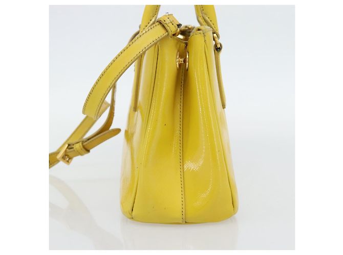 Borsa PRADA Galleria in pelle vernice 2way Yellow Gold Auth 181712 D'oro Giallo - vista 4
