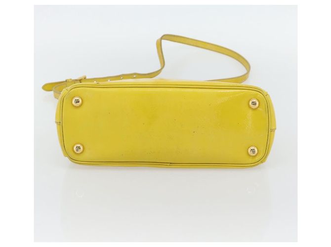 Borsa PRADA Galleria in pelle vernice 2way Yellow Gold Auth 181712 D'oro Giallo - vista 5
