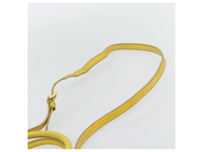 Borsa PRADA Galleria in pelle vernice 2way Yellow Gold Auth 181712 D'oro Giallo - vista 9