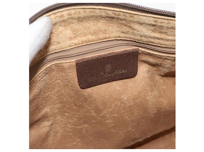 Sac à main GUCCI GG Supreme Web Sherry Line PVC Beige Or 40 02 007 Auth 180185 Doré - vue 10