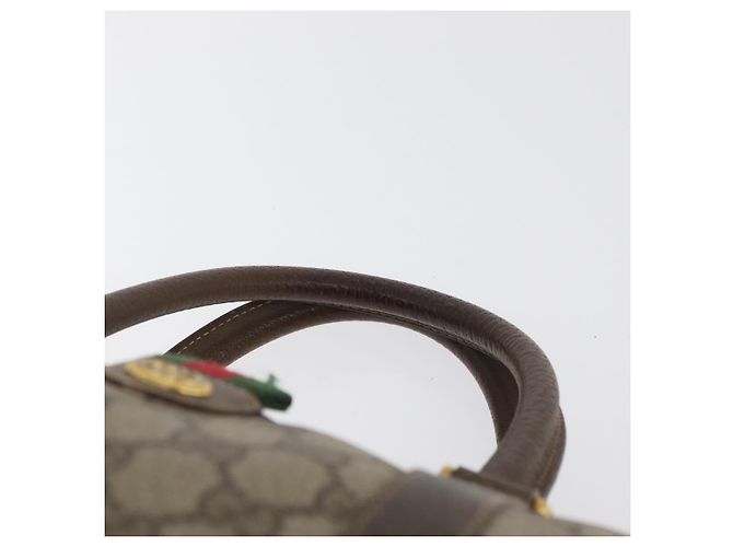 Sac à main GUCCI GG Supreme Web Sherry Line PVC Beige Or 40 02 007 Auth 180185 Doré - vue 14