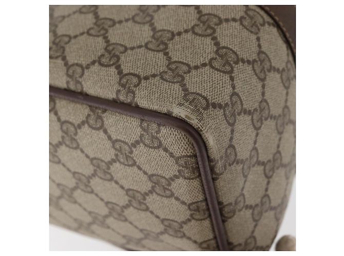 Sac à main GUCCI GG Supreme Web Sherry Line PVC Beige Or 40 02 007 Auth 180185 Doré - vue 16