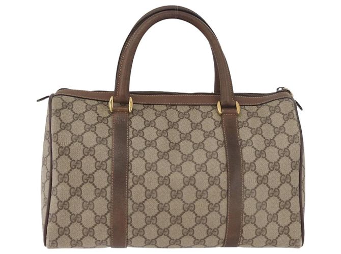 Sac à main GUCCI GG Supreme Web Sherry Line PVC Beige Or 40 02 007 Auth 180185 Doré - vue 2