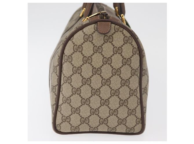 Sac à main GUCCI GG Supreme Web Sherry Line PVC Beige Or 40 02 007 Auth 180185 Doré - vue 4