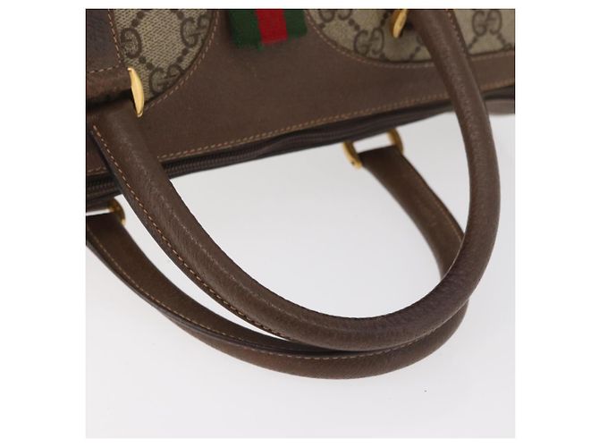 Sac à main GUCCI GG Supreme Web Sherry Line PVC Beige Or 40 02 007 Auth 180185 Doré - vue 7