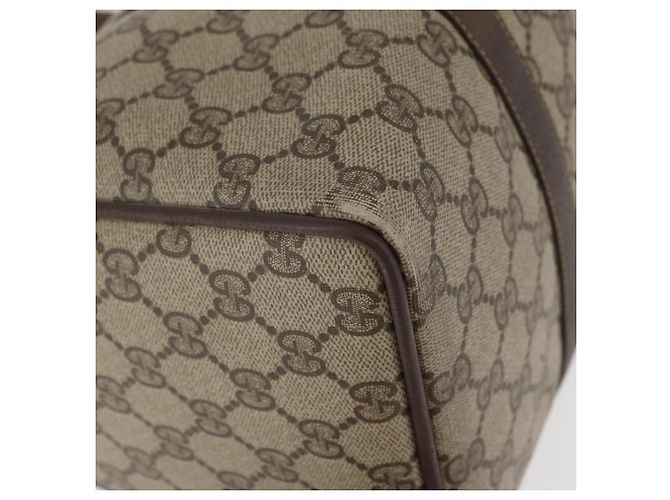 Sac à main GUCCI GG Supreme Web Sherry Line PVC Beige Or 40 02 007 Auth 180185 Doré - vue 8
