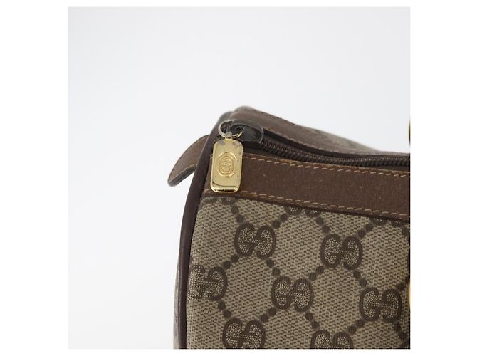 Sac à main GUCCI GG Supreme Web Sherry Line PVC Beige Or 40 02 007 Auth 180185 Doré - vue 9