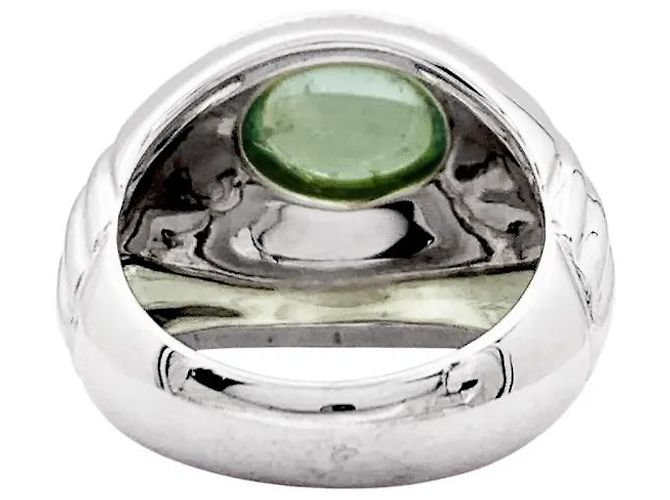 Anello Boucheron, "Jaïpur", oro bianco e tormalina verde. - vista 4