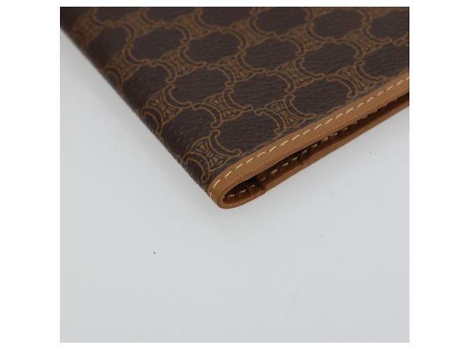 Céline Portafoglio CELINE Macadam Canvas PVC Pelle Marrone Auth am11691A - vista 14