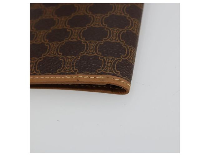 Céline Portafoglio CELINE Macadam Canvas PVC Pelle Marrone Auth am11691A - vista 15