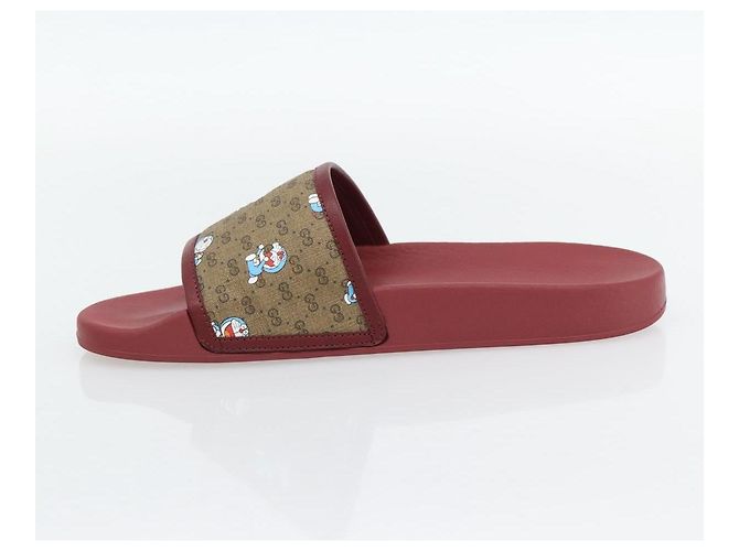 Sandalias GUCCI Micro GG Supreme Fujiko Pro Doraemon en PVC 655026 Auth 182793SM Beige - vista 13