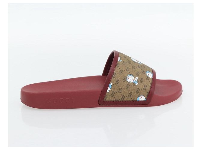Sandalias GUCCI Micro GG Supreme Fujiko Pro Doraemon en PVC 655026 Auth 182793SM Beige - vista 14
