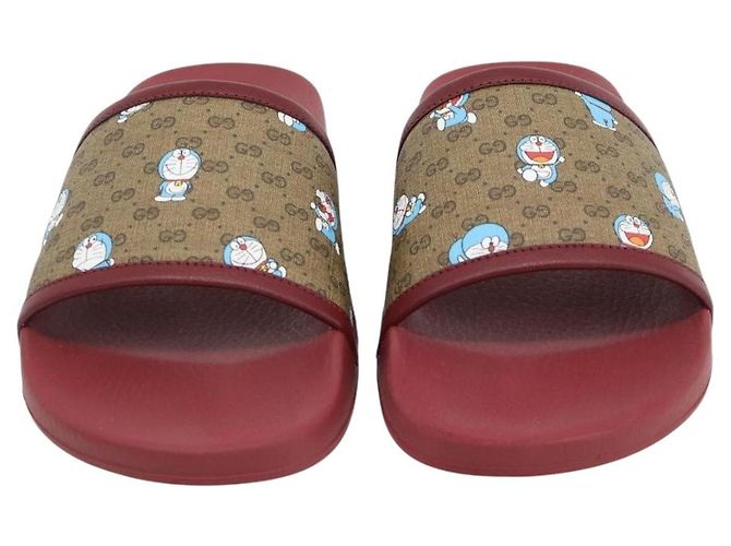 Sandalias GUCCI Micro GG Supreme Fujiko Pro Doraemon en PVC 655026 Auth 182793SM Beige - vista 2