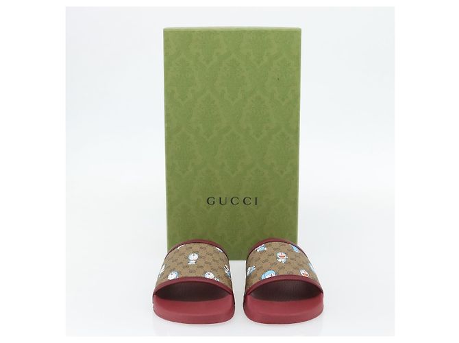 Sandalias GUCCI Micro GG Supreme Fujiko Pro Doraemon en PVC 655026 Auth 182793SM Beige - vista 22