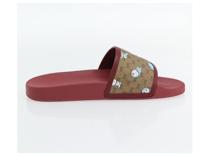 Sandalias GUCCI Micro GG Supreme Fujiko Pro Doraemon en PVC 655026 Auth 182793SM Beige - vista 4