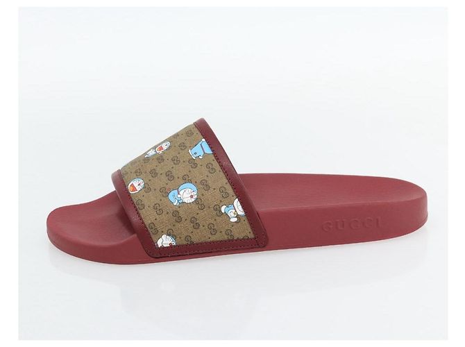 Sandalias GUCCI Micro GG Supreme Fujiko Pro Doraemon en PVC 655026 Auth 182793SM Beige - vista 5
