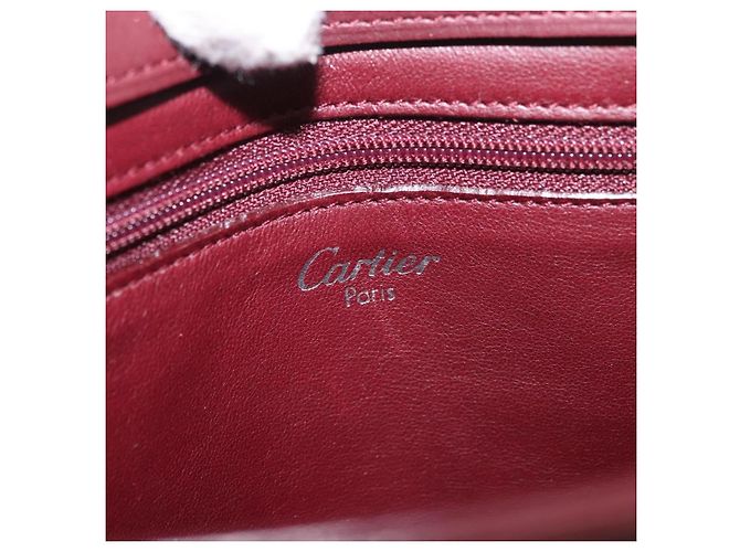 Borsa a mano CARTIER in pelle Bordeaux Argento Auth BA12993A Bordò - vista 10