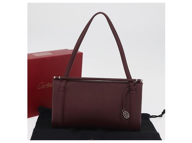 Borsa a mano CARTIER in pelle Bordeaux Argento Auth BA12993A Bordò - vista 12