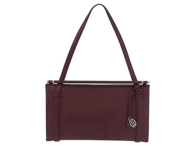 Borsa a mano CARTIER in pelle Bordeaux Argento Auth BA12993A Bordò - vista 13