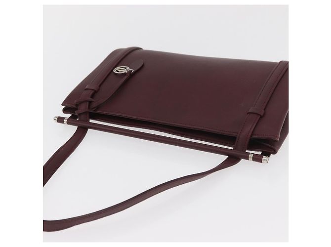 Borsa a mano CARTIER in pelle Bordeaux Argento Auth BA12993A Bordò - vista 7