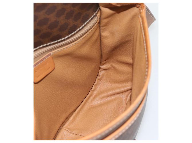 Céline Borsa a Spalla CELINE Macadam Canvas PVC Pelle Marrone Oro Auth 181854 D'oro - vista 18
