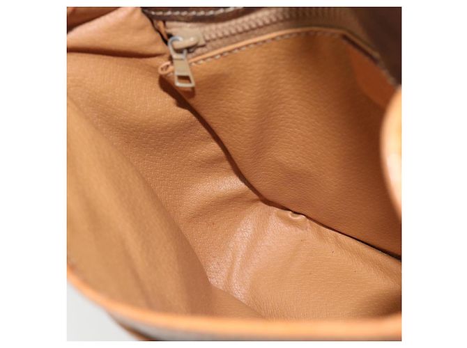 Céline Borsa a Spalla CELINE Macadam Canvas PVC Pelle Marrone Oro Auth 181854 D'oro - vista 19