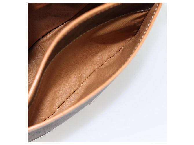 Céline Borsa a Spalla CELINE Macadam Canvas PVC Pelle Marrone Oro Auth 181854 D'oro - vista 22