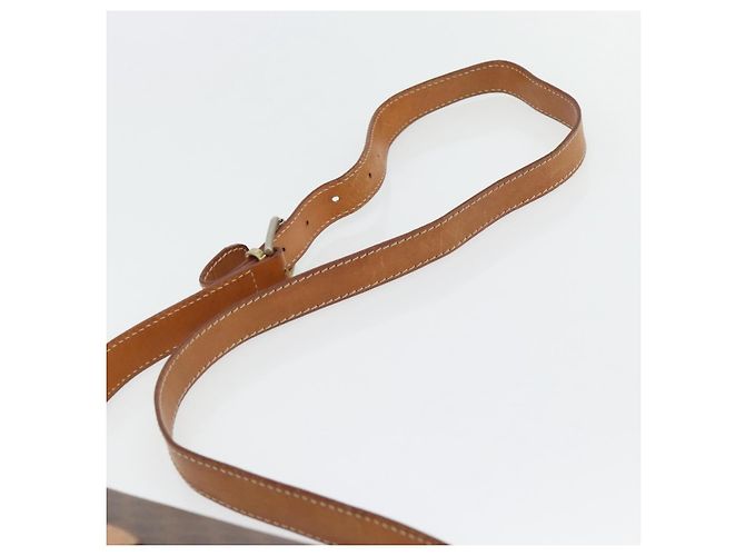 Céline Borsa a Spalla CELINE Macadam Canvas PVC Pelle Marrone Oro Auth 181854 D'oro - vista 8