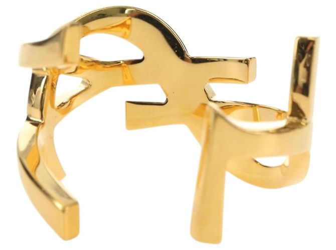Bracciale SAINT LAURENT Cassandra metallo Gold Auth yk20367M D'oro - vista 3