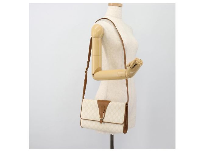 Bolsa de Ombro GUCCI GG Supreme PVC Branco Ouro 904 02 050 Auth 182377 Dourado - vista 23